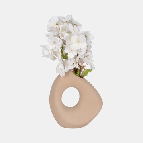 Sagebrook Home 8" Lopsided Open Cut Out Vase Sand Texture Tan Wishlist Create New