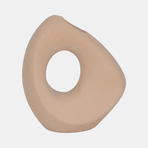 sagebrook home 8" Lopsided Open Cut Out Vase Sand Texture Tan Wishlist Create New