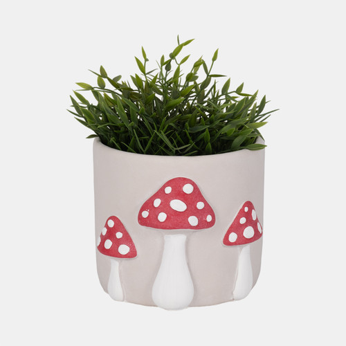 Sagebrook Home 8" Magic Mushroom Applique Planter Red/white Wishlist Create New