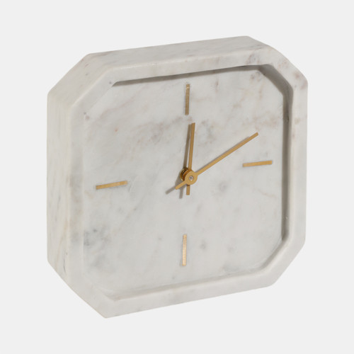 Sagebrook Home 8" Marble Octagon Clock Wht/gld Wishlist Create New
