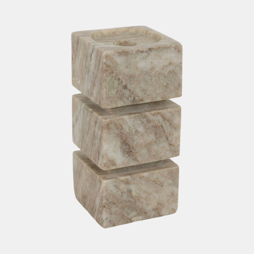 Sagebrook Home 8" Onyx Marble Stacked Cubes Pillar Candleholder Wishlist Create New