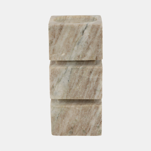 Sagebrook Home 8" Onyx Marble Stacked Cubes Pillar Candleholder Wishlist Create New