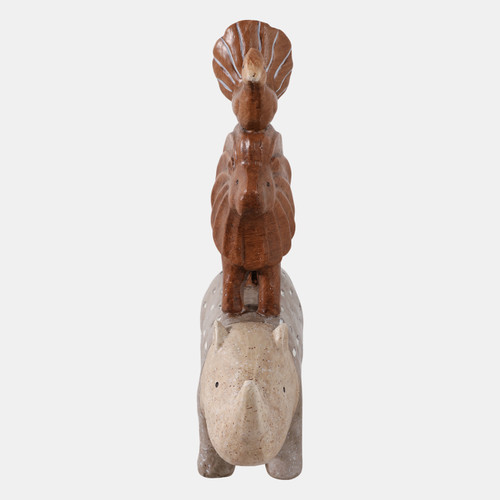 Sagebrook Home 8" Rhino Animal Pyramid Multi Wishlist Create New