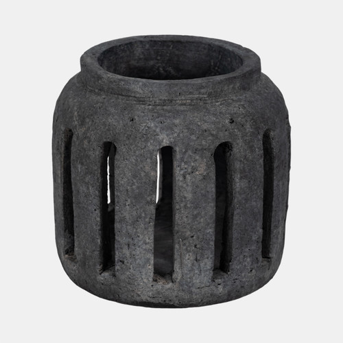 sagebrook home 8" Round Lantern Hurricane With Open Slats Black Wishlist Create New