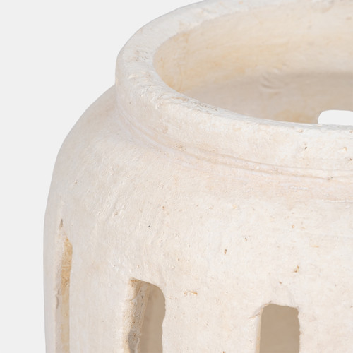 Sagebrook Home 8" Round Lantern Hurricane With Open Slats White Wishlist Create New