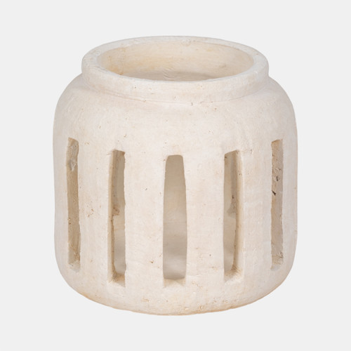 sagebrook home 8" Round Lantern Hurricane With Open Slats White Wishlist Create New