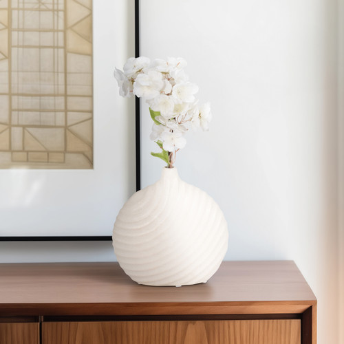 Sagebrook Home 8" Round Swirled Matte Vase White Wishlist Create New