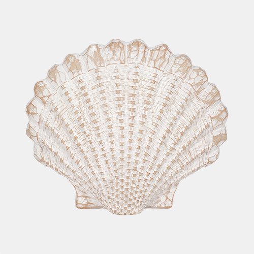 sagebrook home 8" Sea Scallop Shell Woven Pattern White Wishlist Create New