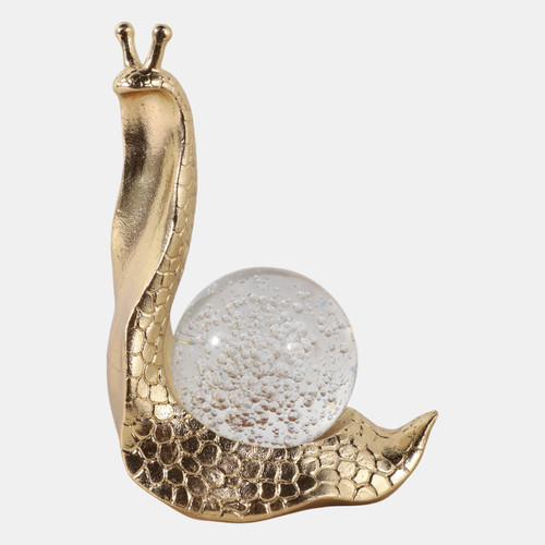 sagebrook home 8" Snail With Glass Ball Gold Wishlist Create New