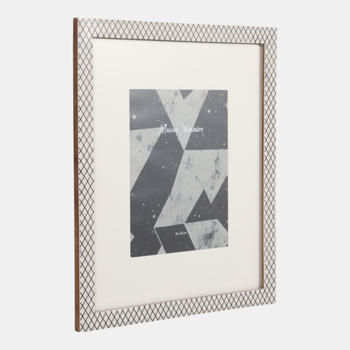 Sagebrook Home 8x10" Matted Photo Frame Diamond Pattern Black/wh Wishlist Create New