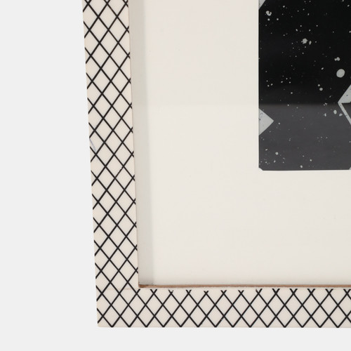 Sagebrook Home 8x10" Matted Photo Frame Diamond Pattern Black/wh Wishlist Create New