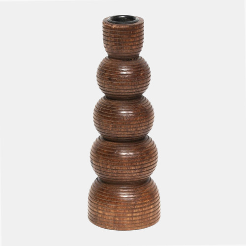 sagebrook home 8x3" Ribbed Taper Holder Walnut Wishlist Create New