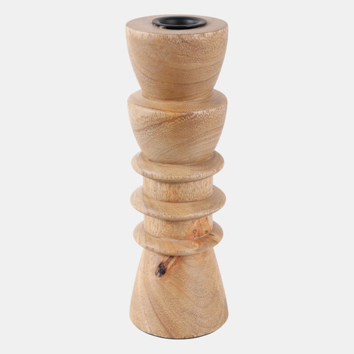 Sagebrook Home 8x3" Wood Totem Taper Holder Natural Wishlist Create New
