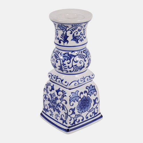 Sagebrook Home 8x4" Chinoiserie Curvy Taper Holder Blue/white Wishlist Create New