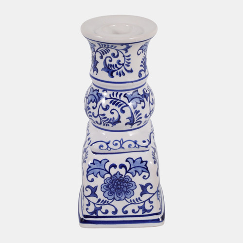 sagebrook home 8x4" Chinoiserie Curvy Taper Holder Blue/white Wishlist Create New