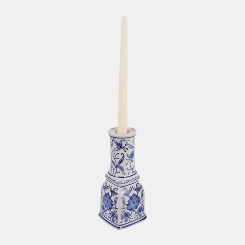 Sagebrook Home 8x4" Chinoiserie Taper Holder Blue/white Wishlist Create New