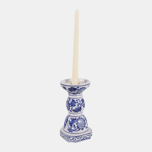 Sagebrook Home 8x4" Chinoiserie Taper & Pillar Holder Blue/white Wishlist Create New
