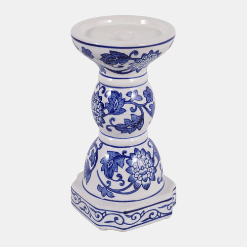 Sagebrook Home 8x4" Chinoiserie Taper & Pillar Holder Blue/white Wishlist Create New