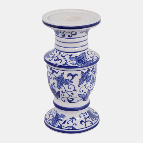Sagebrook Home 8x4" Chinoiserie Taper & Pillar Holder Blue/white Wishlist Create New