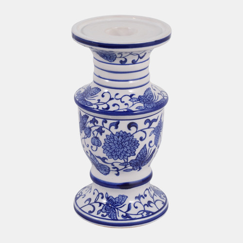sagebrook home 8x4" Chinoiserie Taper & Pillar Holder Blue/white Wishlist Create New