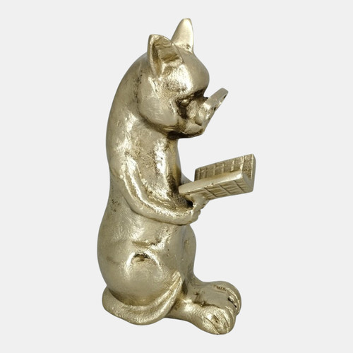 Sagebrook Home 8x4" Reading Kitty W/ Glasses Gold Wishlist Create New