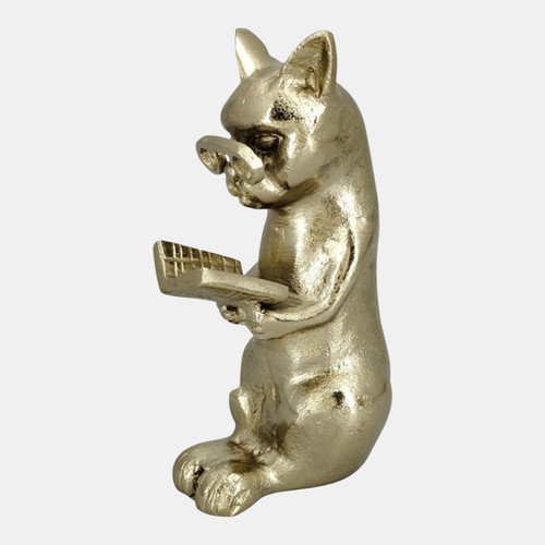 Sagebrook Home 8x4" Reading Kitty W/ Glasses Gold Wishlist Create New