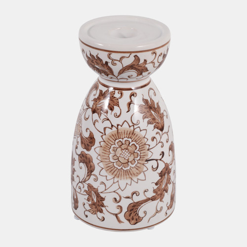 sagebrook home 8x5" Chinoiserie Taper & Pillar Holder Brown/wht Wishlist Create New