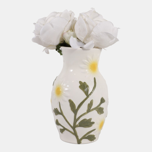 Sagebrook Home 8x5" Daisy Embossed Vase Yellow/ivory Wishlist Create New