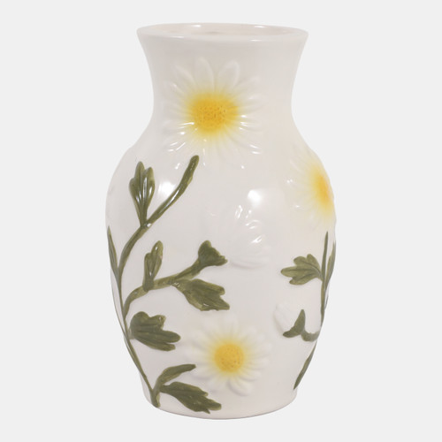 sagebrook home 8x5" Daisy Embossed Vase Yellow/ivory Wishlist Create New