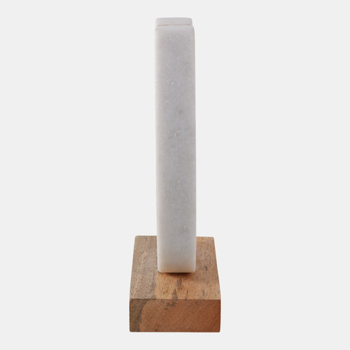 Sagebrook Home 8x5" Marble Horseshoe On Wood Base White/natural Wishlist Create New
