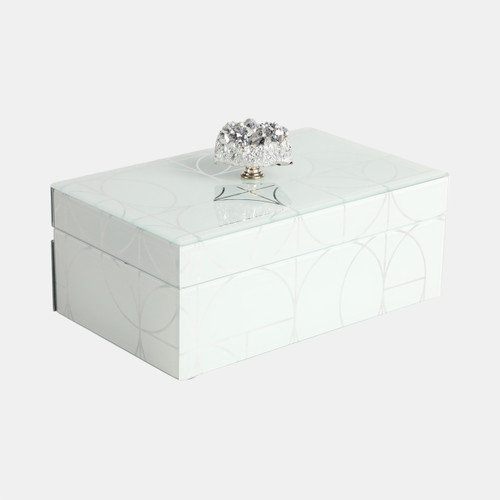 Sagebrook Home 8x5" Sparkly Geo Glass Box Stone Top Silver Wishlist Create New