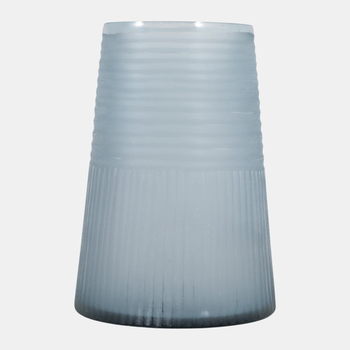Sagebrook Home 8x6" Etched Lines Tapered Glass Vase Blue Wishlist Create New