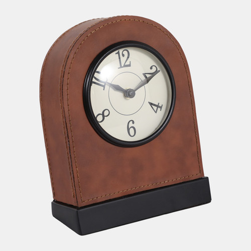 Sagebrook Home 8x6" Faux Leather Arched Table Clock Brown Wishlist Create New