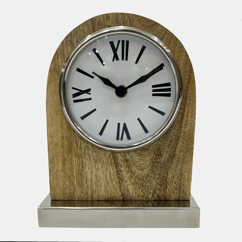 sagebrook home 8x6" Mango Wood Clock Natural/silver Wishlist Create New