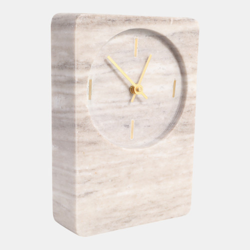 Sagebrook Home 8x6" Marble Clock With Brass Details Beige Wishlist Create New