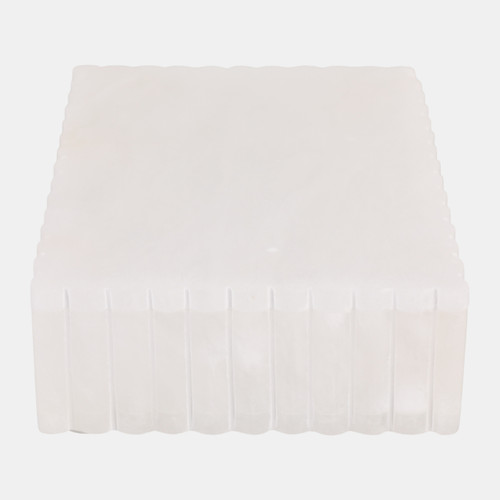 Sagebrook Home 8x6" Ribbed Alabaster Box White Wishlist Create New