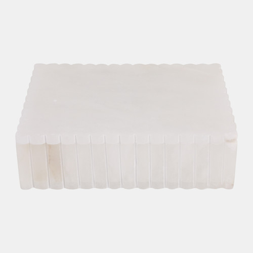 sagebrook home 8x6" Ribbed Alabaster Box White Wishlist Create New