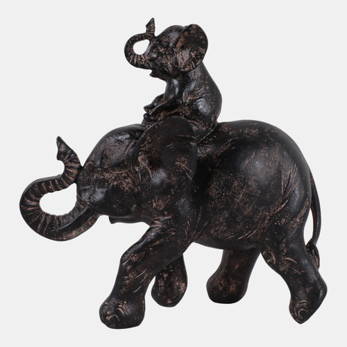 Sagebrook Home 8x7" Baby And Parent Elephant Brown Wishlist Create New