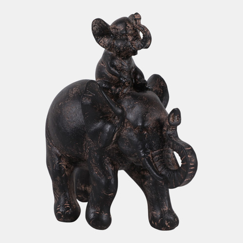 sagebrook home 8x7" Baby And Parent Elephant brown Wishlist Create New