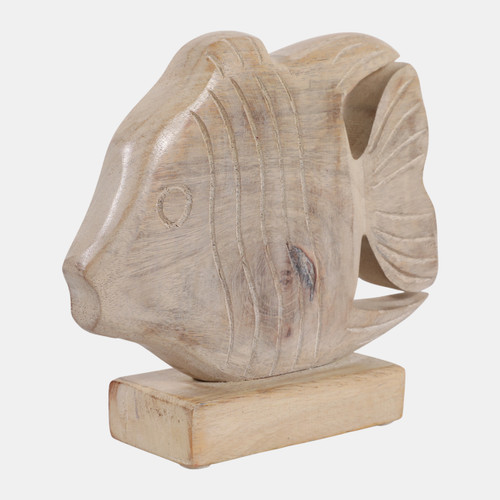 Sagebrook Home 8x7" Distressed Wood Fish On Base White/natural Wishlist Create New