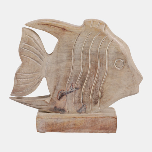 Sagebrook Home 8x7" Distressed Wood Fish On Base White/natural Wishlist Create New