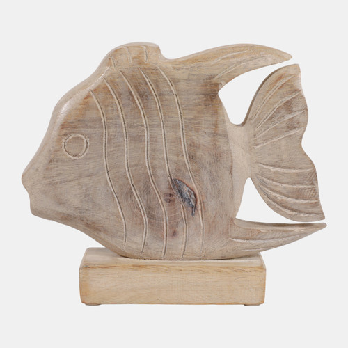 sagebrook home 8x7" Distressed Wood Fish On Base White/natural Wishlist Create New