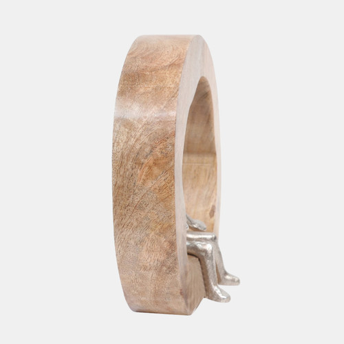 Sagebrook Home 8x7" Figure Sitting In Wood Round Silver/natural Wishlist Create New