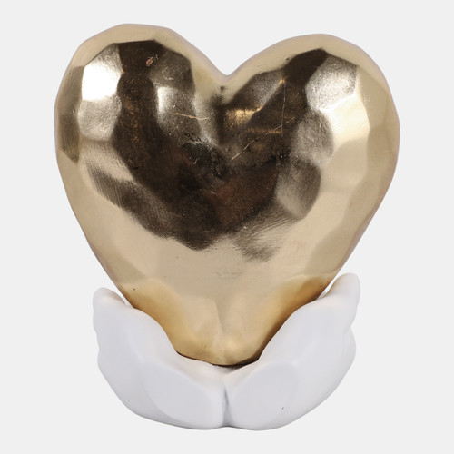 Sagebrook Home 8x7" Hands Holding Heart Gold/white Wishlist Create New