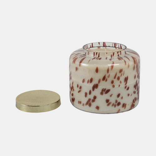Sagebrook Home 9" 180 Oz Cinnamon Speckle Lidded Candle Brown/go Wishlist Create New