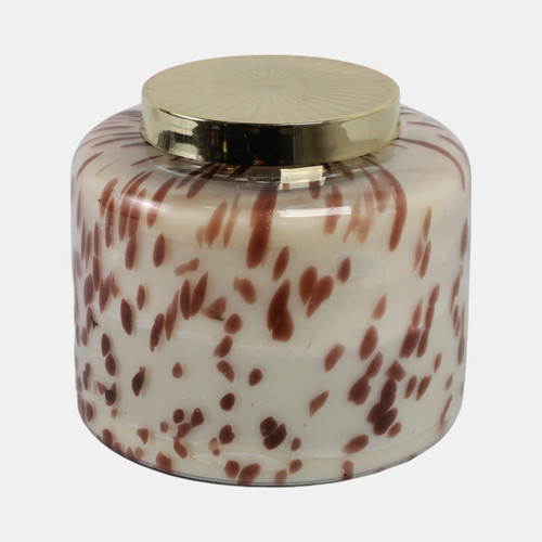Sagebrook Home 9" 180 Oz Cinnamon Speckle Lidded Candle Brown/go Wishlist Create New