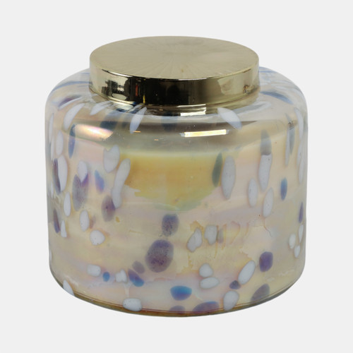Sagebrook Home 9" 180 Oz Jasmine Speckle Candle Light Blue/go Wishlist Create New