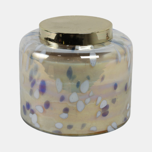 Sagebrook Home 9" 180 Oz Jasmine Speckle Candle Light Blue/go Wishlist Create New