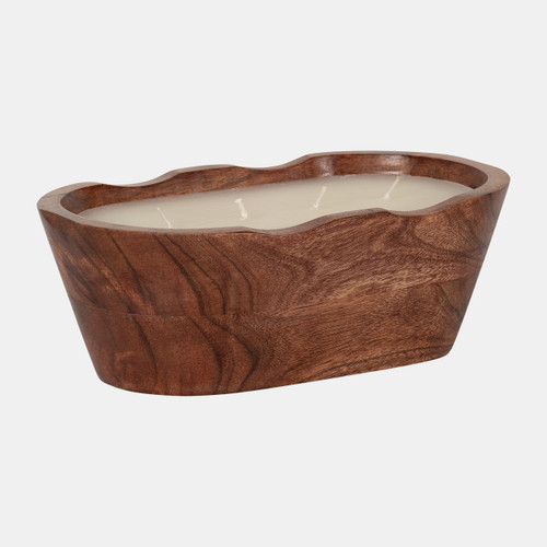 Sagebrook Home 9" 19 Oz Vanilla Oval Bowl Candle Natural Wishlist Create New