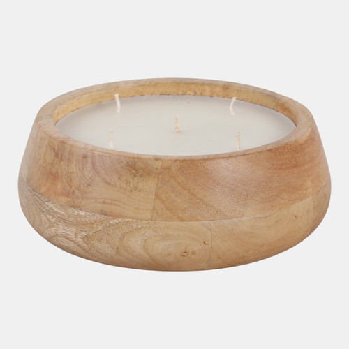 Sagebrook Home 9" 20 Oz Vanilla Modern Wood Bowl Candle Blonde Wishlist Create New